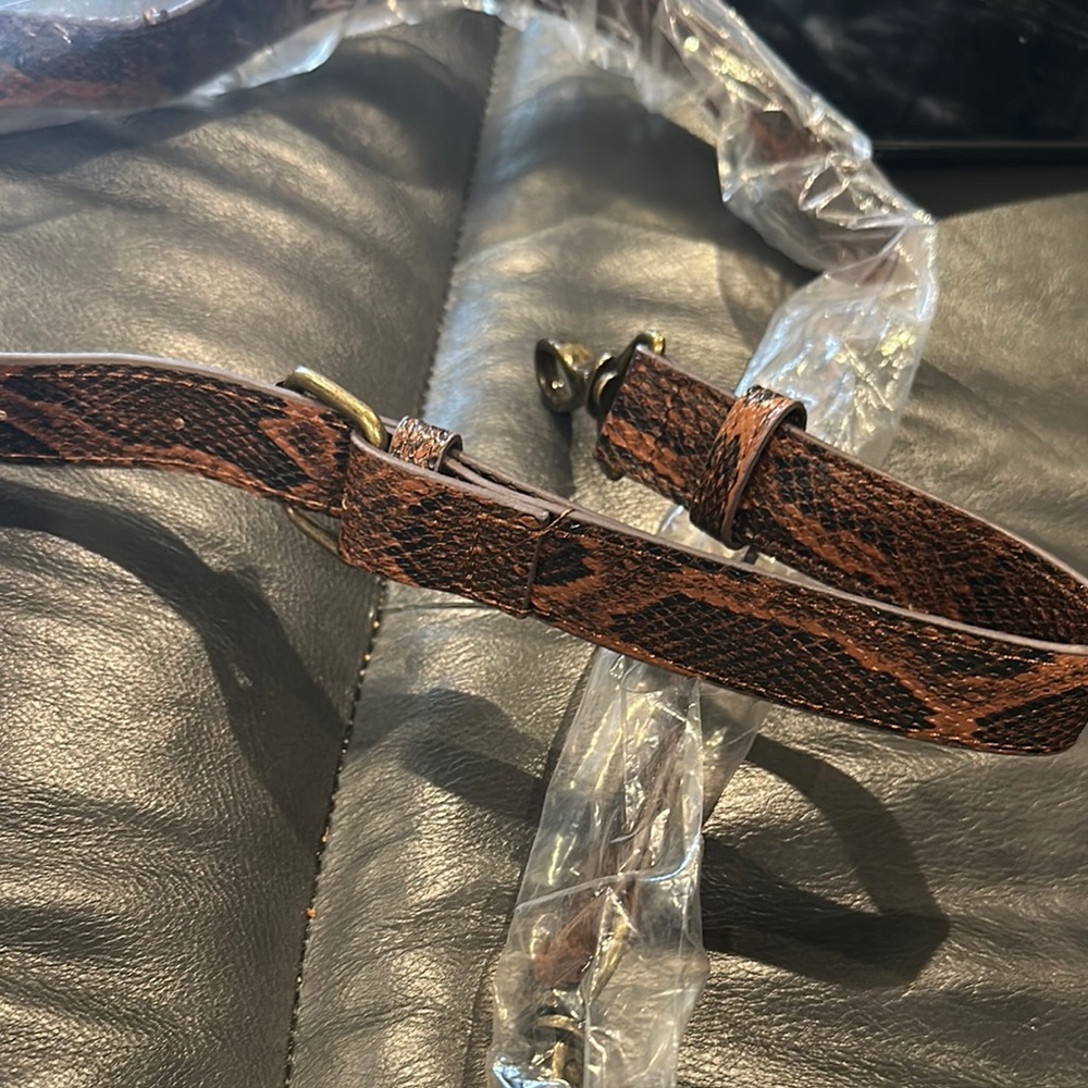 Brown Snake Print Crossbody Purse Strap